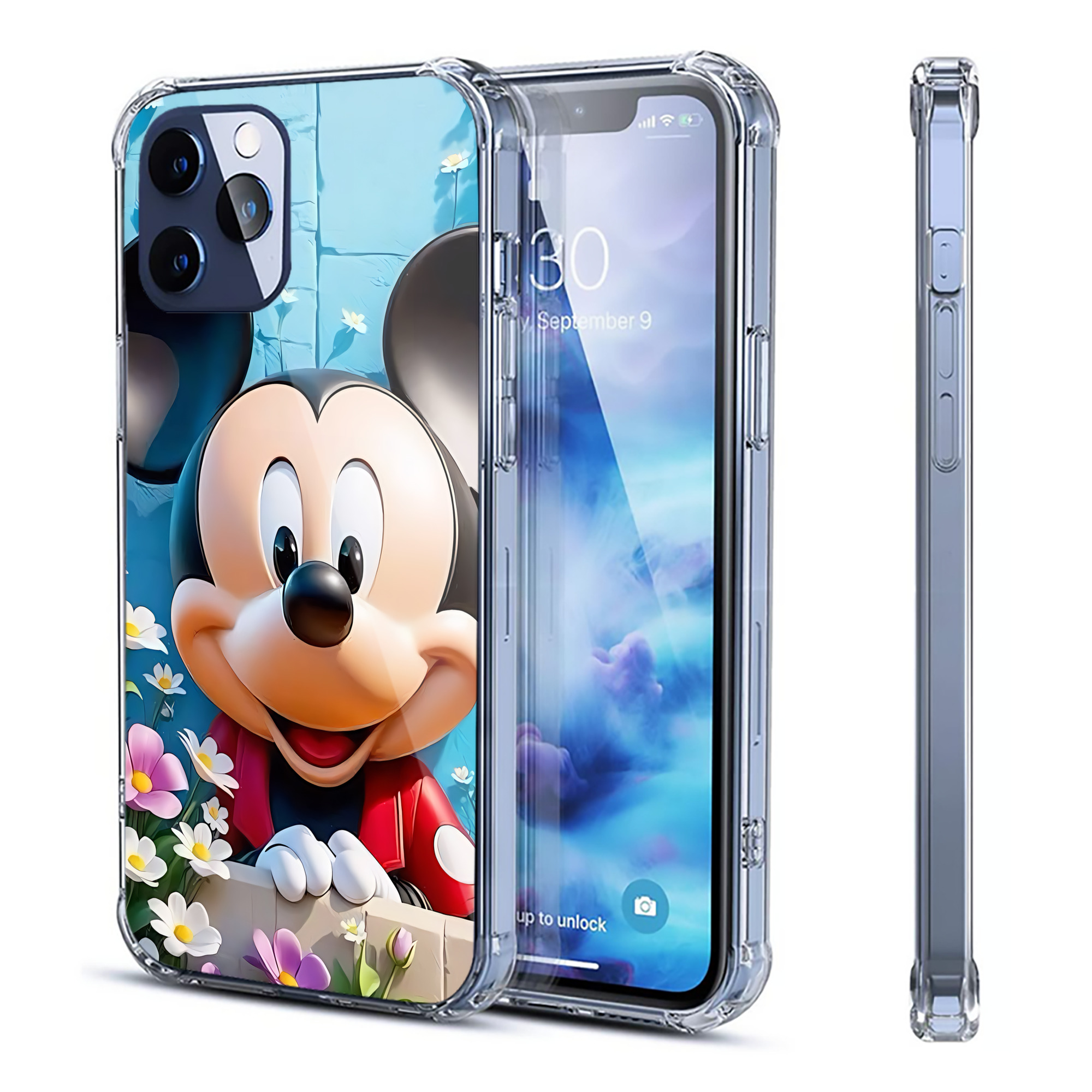 （画像用） ミッキーマウス Mickey Mouse 【iPhone 12シリーズ対応】透明スマホケース（クリアソフトケース）
